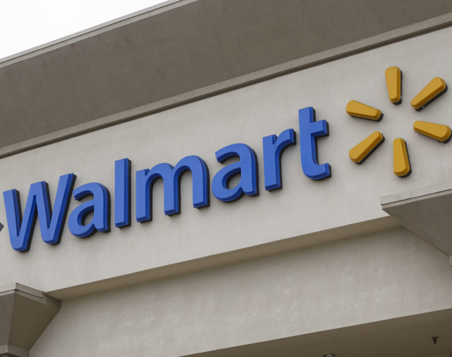 A Walmart logo is displayed outside one of their stores on March 23, 2025 in San Diego, California.